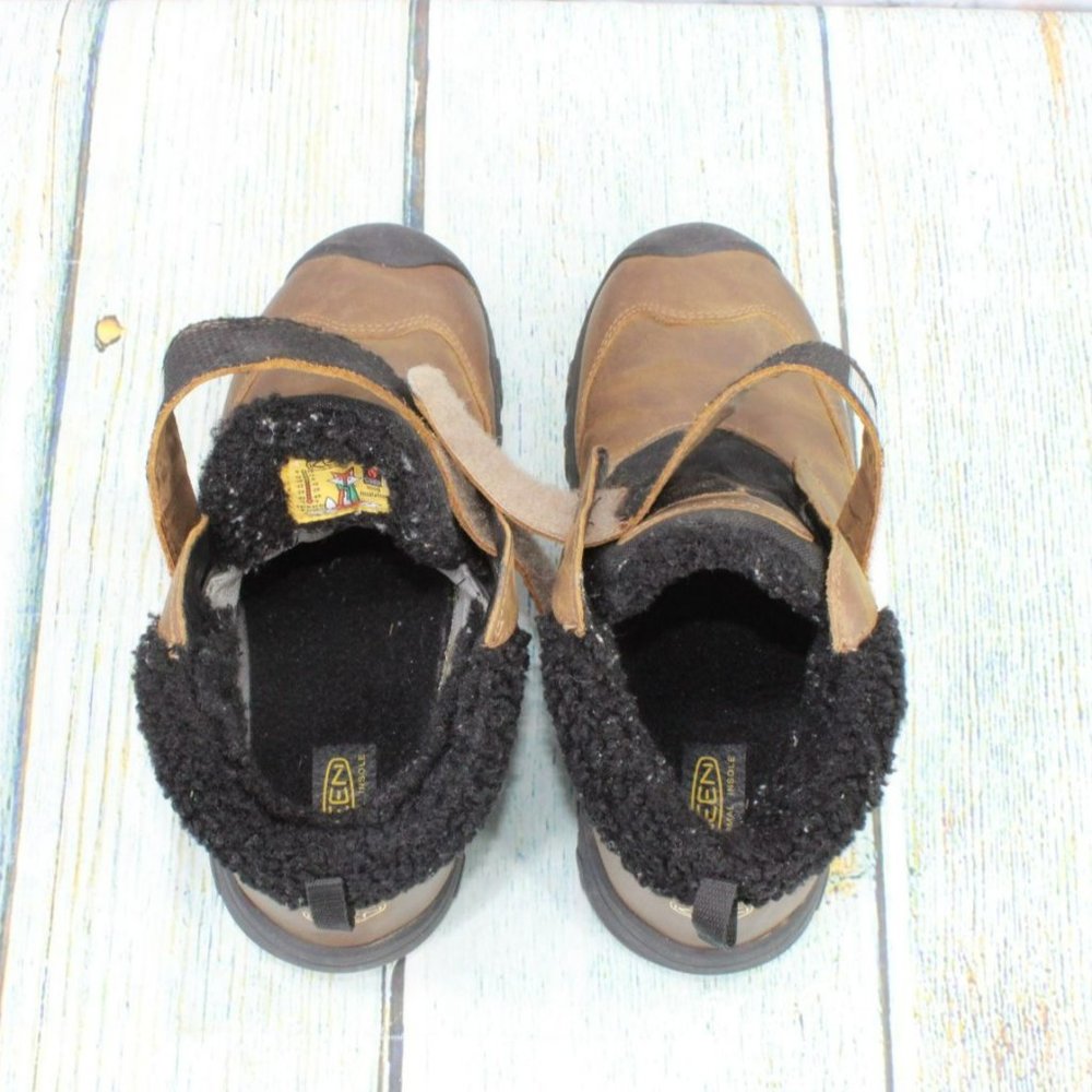 Keen Kootenay IV Brown Leather Hook & Loop Waterproof Ankle Chukka Boot Size 4 - Picture 7 of 9